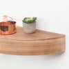 Small Round Wood Floating Wall Shelf - Brown